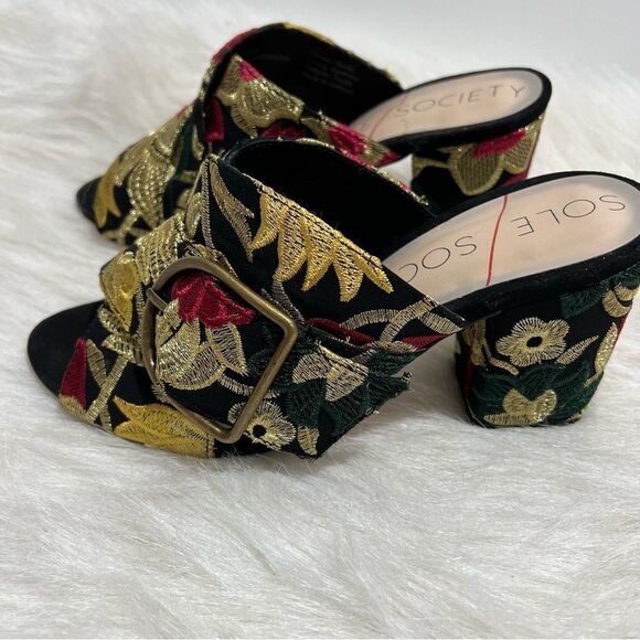 Sole Society Embroidered Bold Floral Design Mule -- 7 - Picture 3 of 10